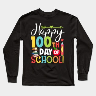 100th Day of School Teachers Kids Child Happy 100 Days Long Sleeve T-Shirt